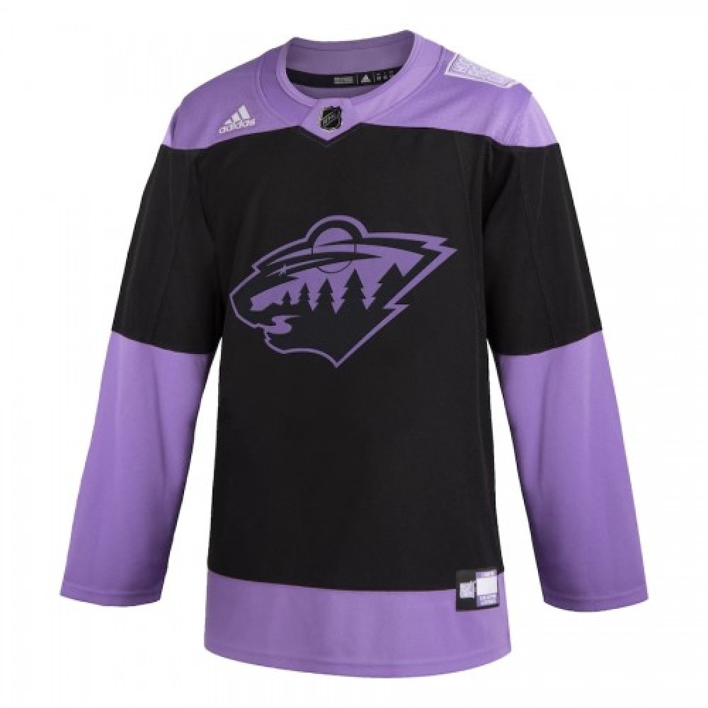 Men's Minnesota Wild adidas Black Hockey Fights Cancer Custom Practice Jersey-Pro Kit Vault | Brand New 26/27 Sports Jerseys